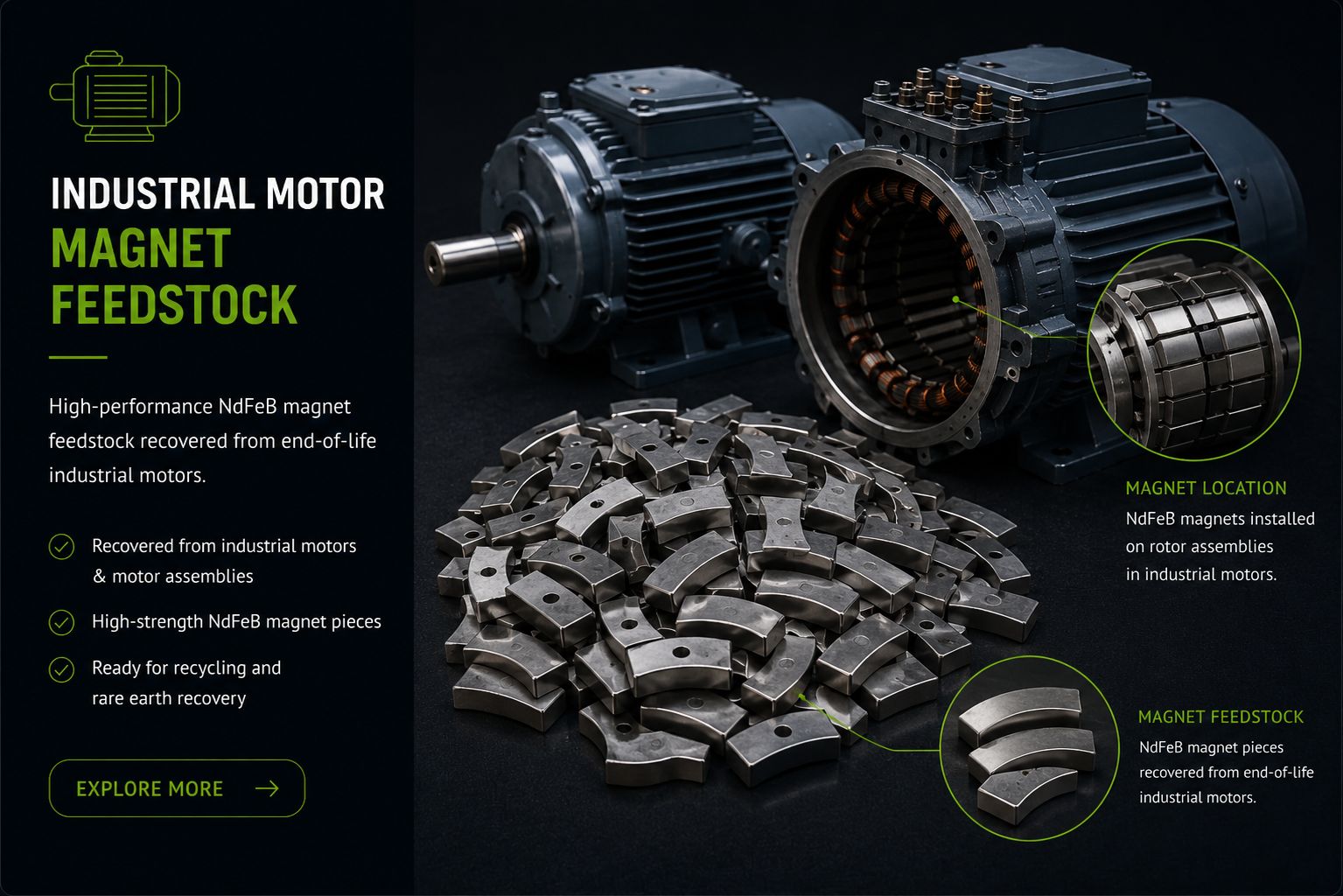 Industrial Motor Magnet Feedstock